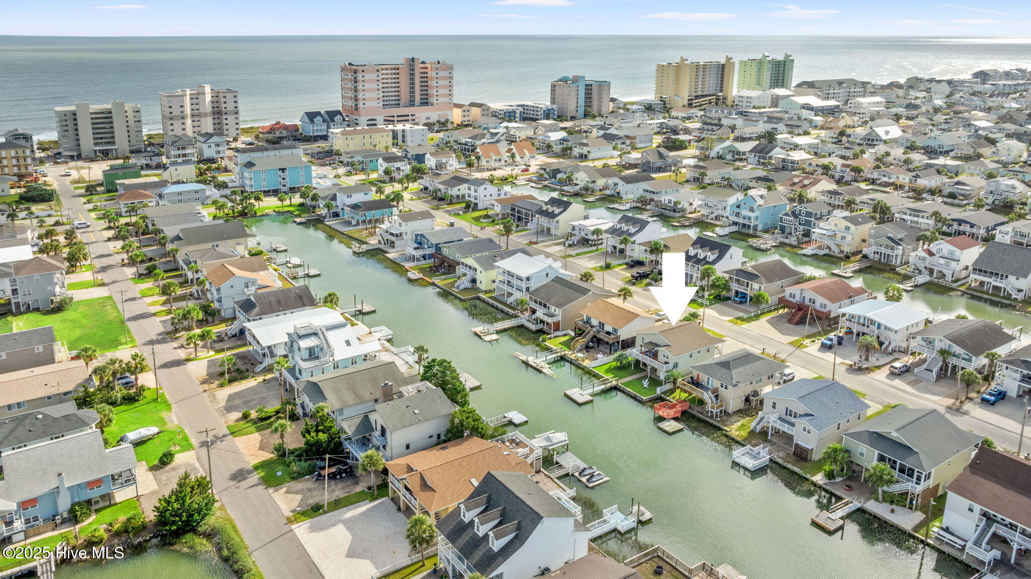 Aerial view of canal