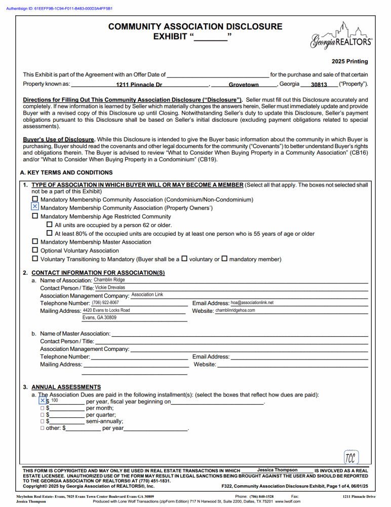 Homeowner Association Information