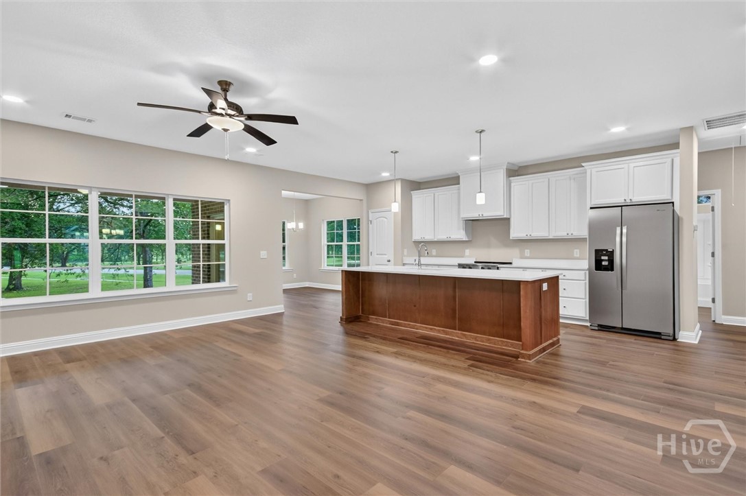 Living room open to kitchen