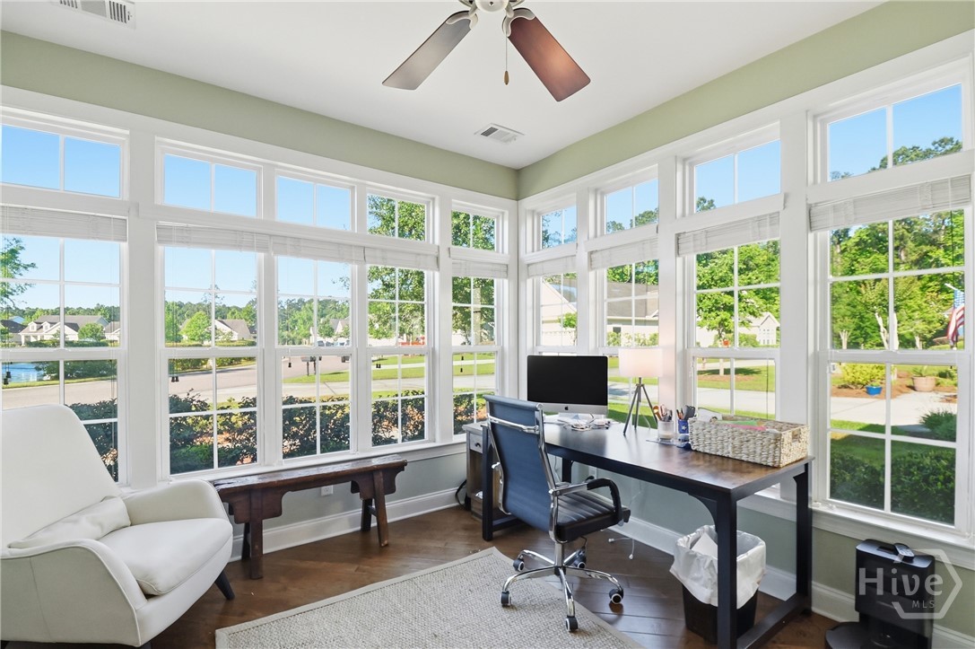 Office to the right of foyer.