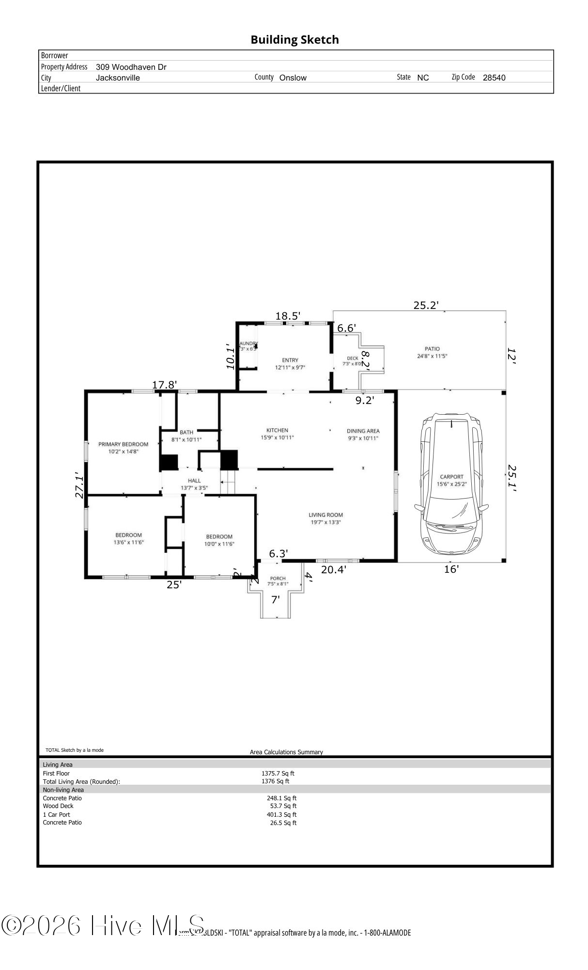 Exterior photo of 309 Woodhaven Drive, Jacksonville, NC 28540. MLS: 100596295