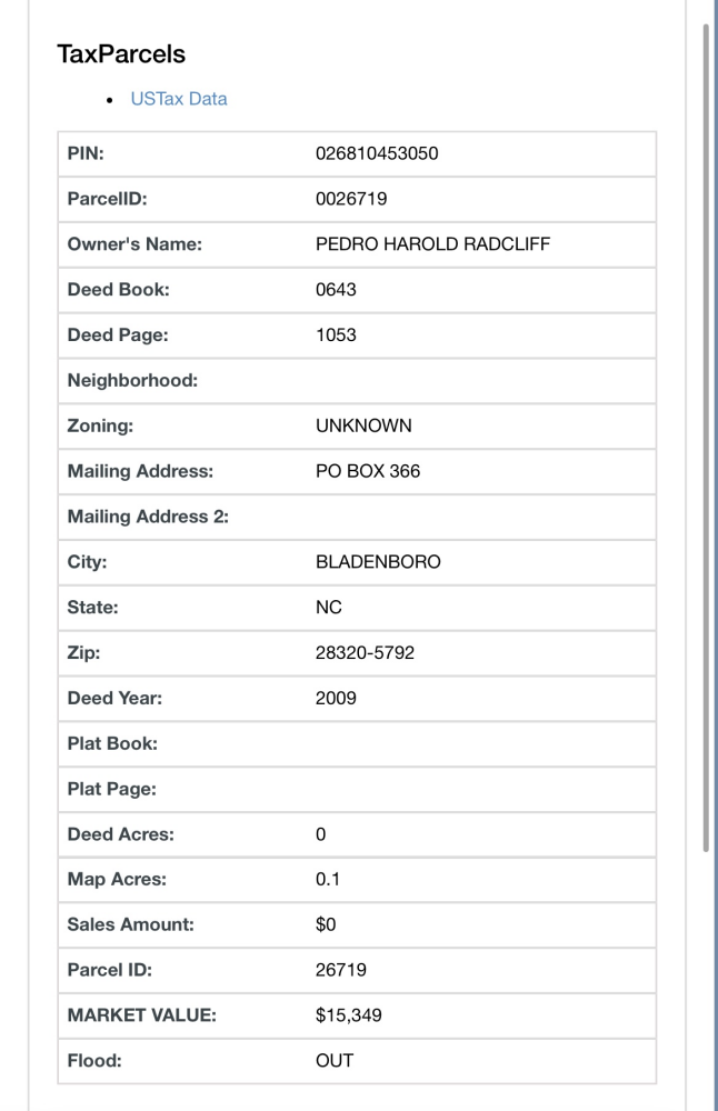 Bladen County Property description 2