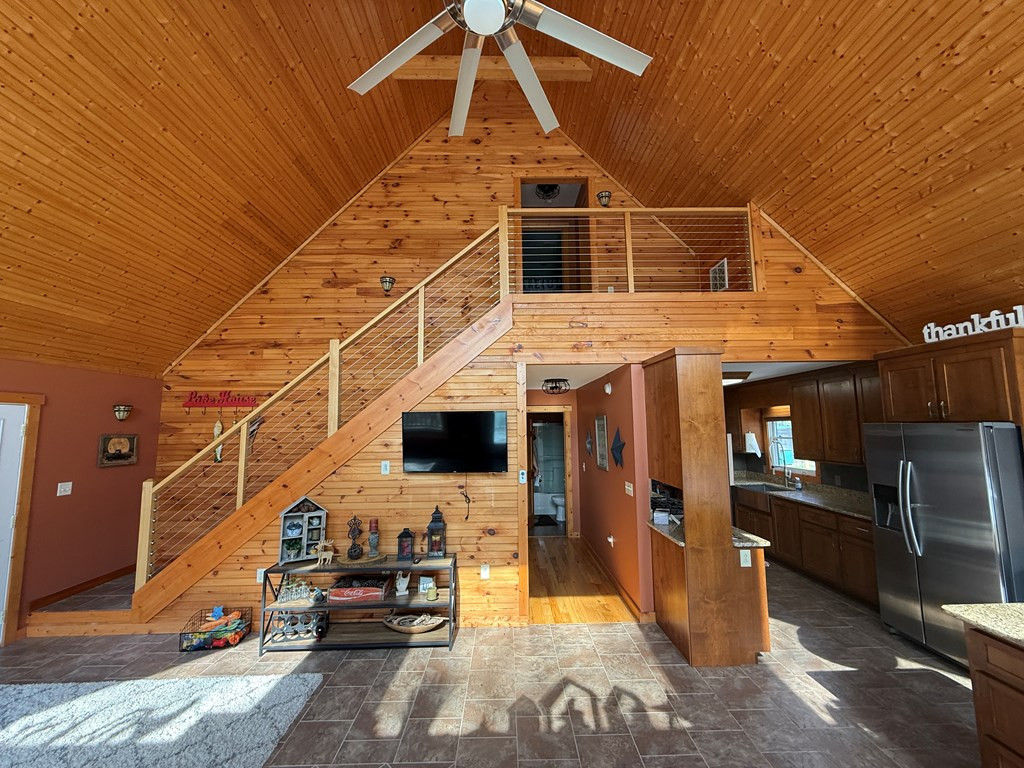Loft area is enclosed for bedroom and bath plus a