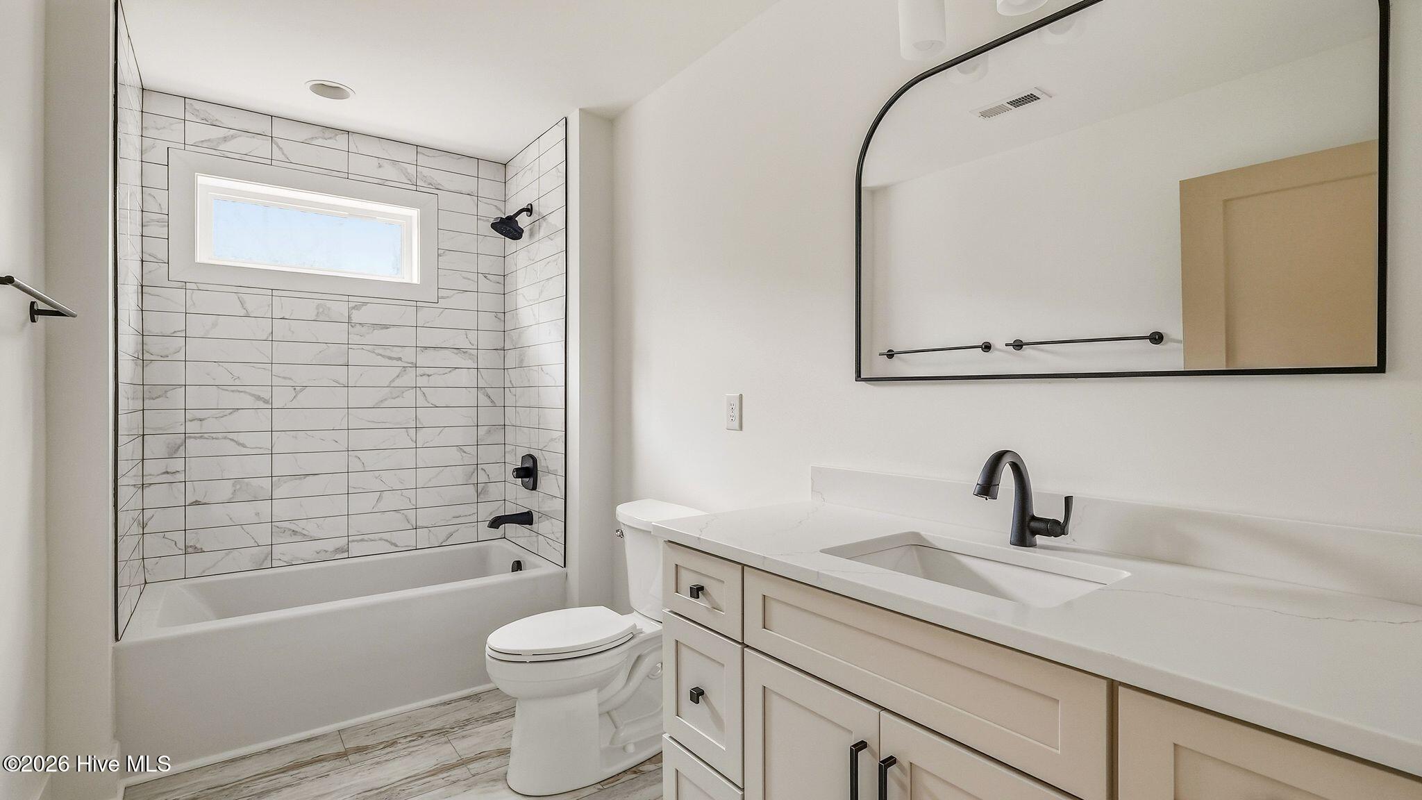 Single vanity bathroom upstairs