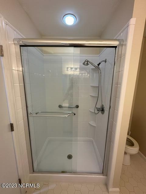 Nice walk in shower in primary bathroom