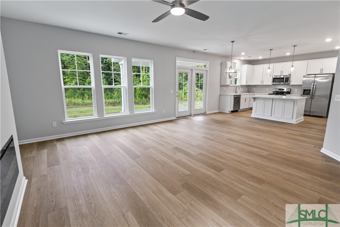 Open concept living space! Living room has an elec
