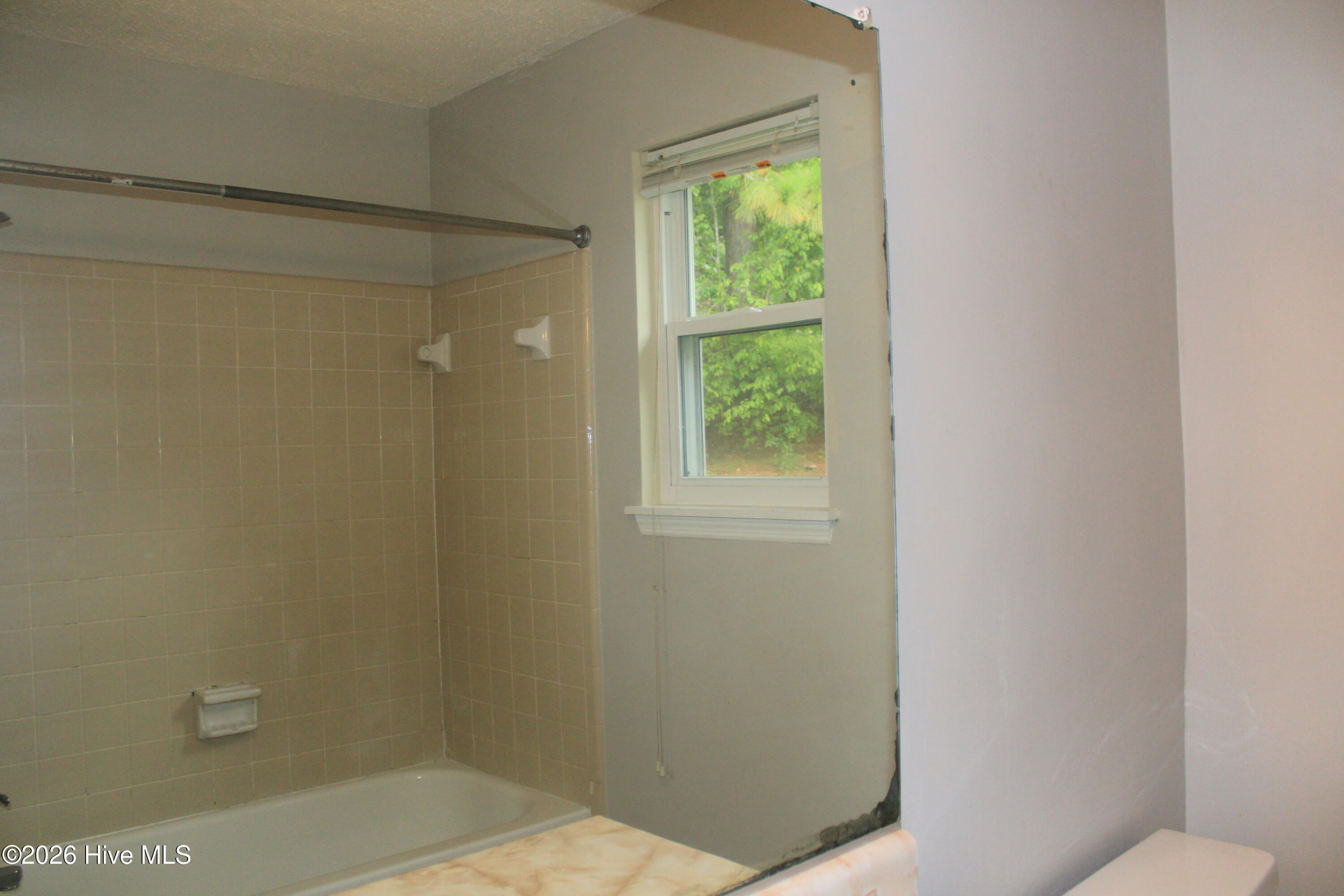 Shower/tub combo with tile surround