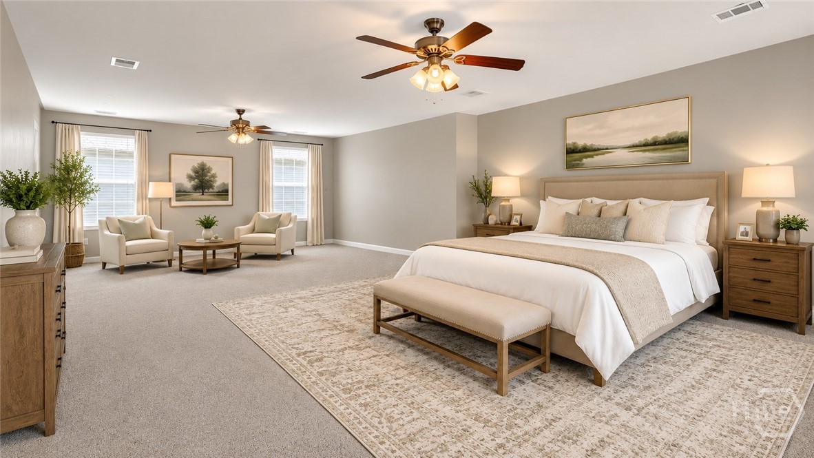 XL Bedroom 2 - Second Floor (Staged Virtually)