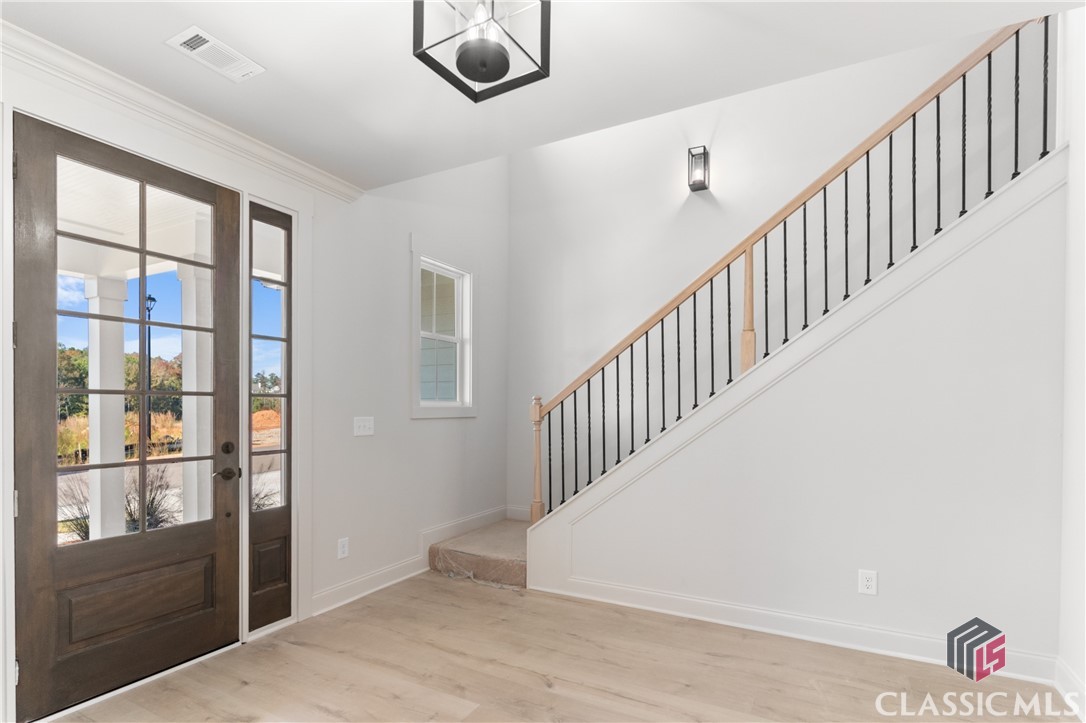 8' Stained Wood Entry Door w/Sidelights