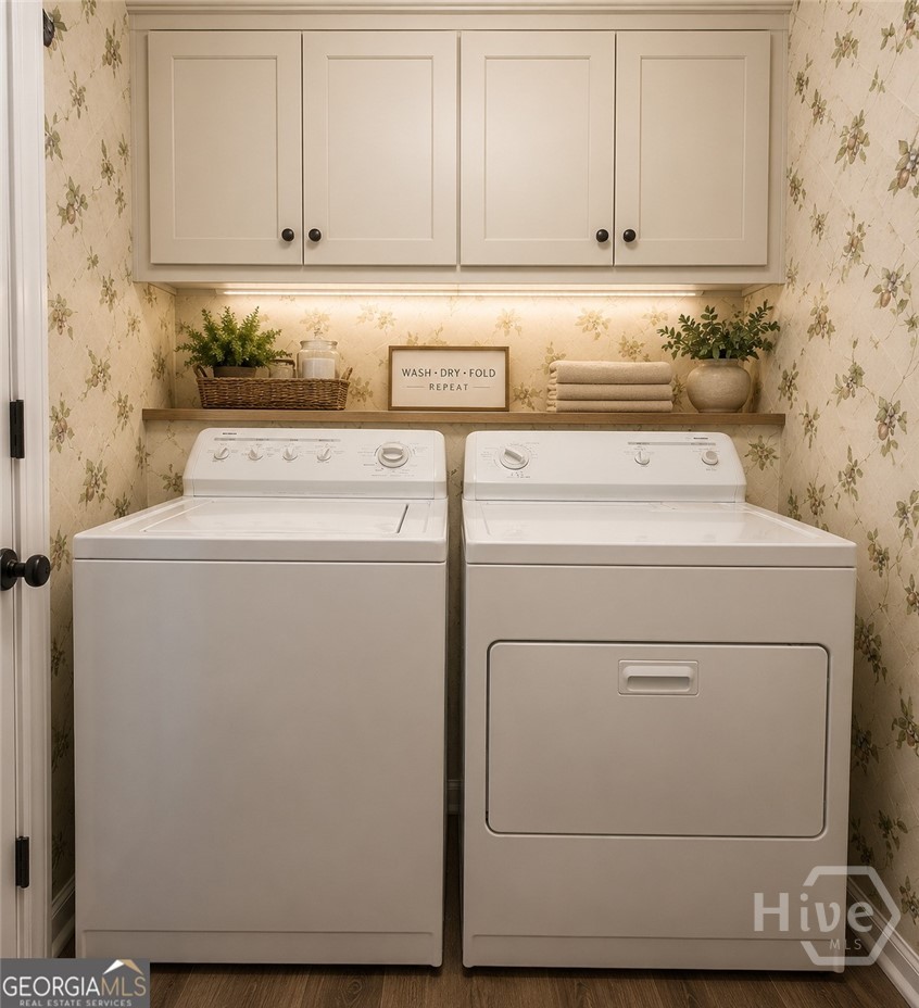 AI Generated Whaat Laundry Area Could Look Like With Ccabinets and Shelf    
