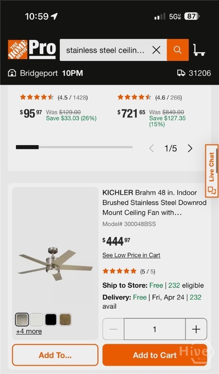 Ceiling fans included