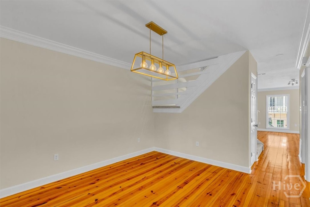 Dining room with new light fixture