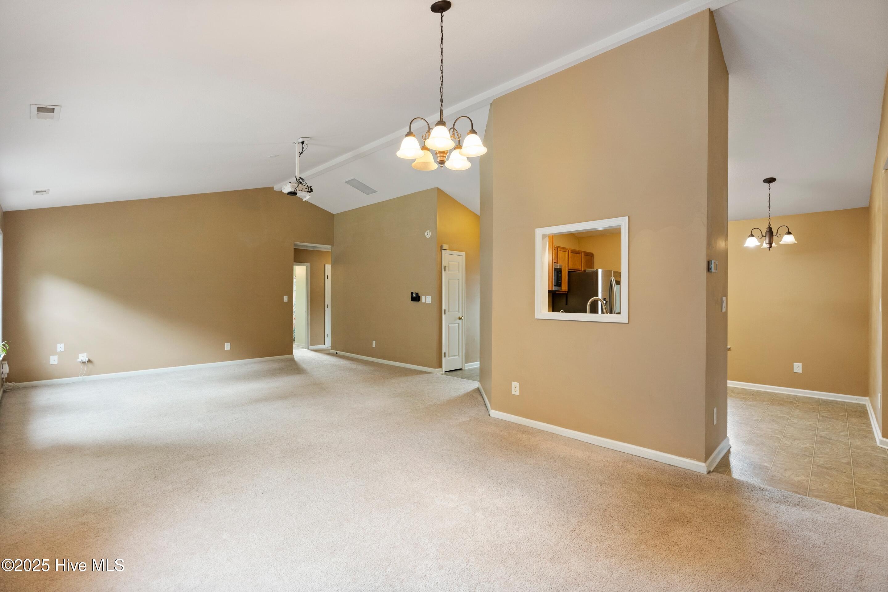 living area with projector