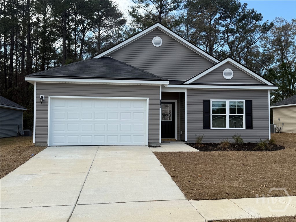Effingham County's most affordable BRAND NEW HOME!  This 3 bedroom, 2 bath home boasts an open kitchen with island / great room floor plan with luxury vinyl plank flooring throughout living areas and carpet in the bedrooms.  Granite kitchen countertops in the kitchen with a full stainless steel appliance package to include the fridge!  Master bathroom includes a separate shower and cultured marble tops are included in all bathrooms.  Home backs up to a wooded backyard adding to the privacy of this quiet, quaint community awaiting your buyer's vision of HOME!