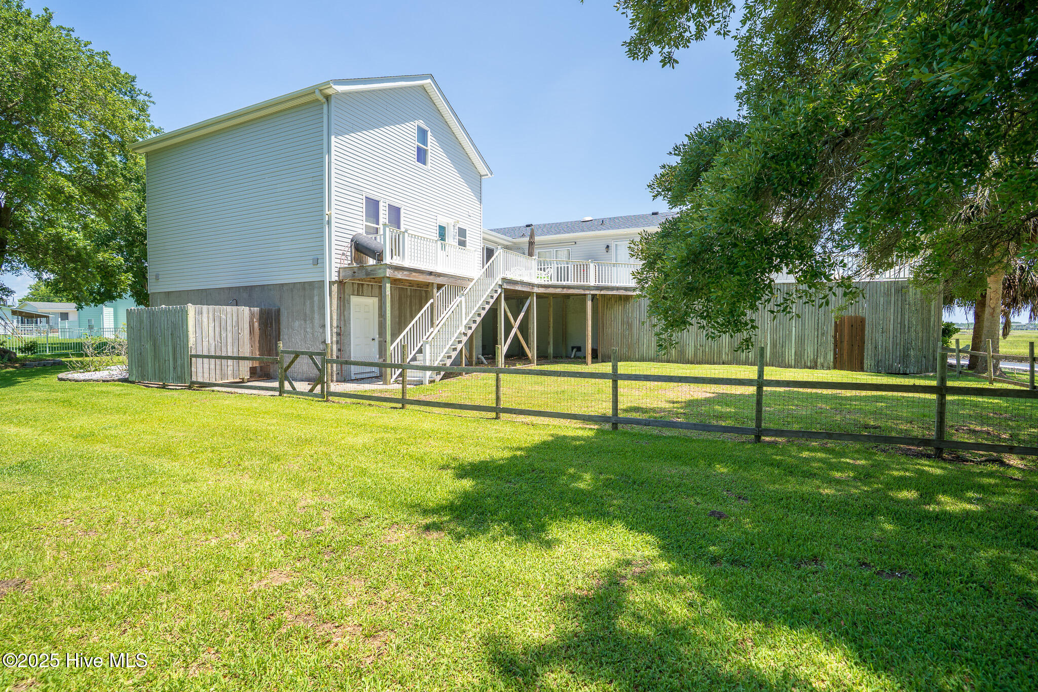Fenced section of back yard