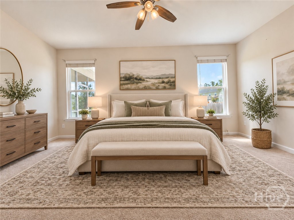 Virtually Staged Master's Bedroom