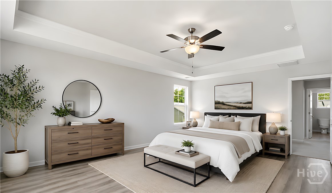 Primary bedroom, professionally staged