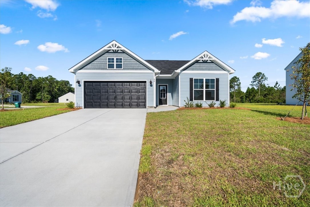 Move in Ready with a $10K Builder Incentive with approved lender! Where comfort, space, and functionality come together in the beautiful Bridgeport plan. This thoughtfully designed ranch-style home offers the perfect blend of open-concept living and private retreat spaces, making it ideal for both everyday living and entertaining. Step inside to a spacious great room that flows seamlessly into the heart of the home, the kitchen. Featuring a flat bar top island, this kitchen is perfect for gathering with family or hosting friends. If you love to cook, you’ll appreciate the large corner pantry, offering plenty of room to keep all your favorite ingredients organized and within reach. With four generously sized bedrooms, there’s space for everyone. The owner’s suite is a true retreat, complete with a private bath featuring a relaxing garden tub, separate four-foot shower, and double vanities. Giving you both comfort and convenience at the end of the day. Step out back and enjoy the bonus covered patio, perfect for morning coffee, evening unwinding, or hosting weekend get-togethers year-round. Whether you’re looking for room to grow or simply want a home that checks all the boxes, the Bridgeport plan delivers. Come take a look and see why this one is worth the visit! Builder Incentives - available for a limited time, subject to terms & conditions and subject to change