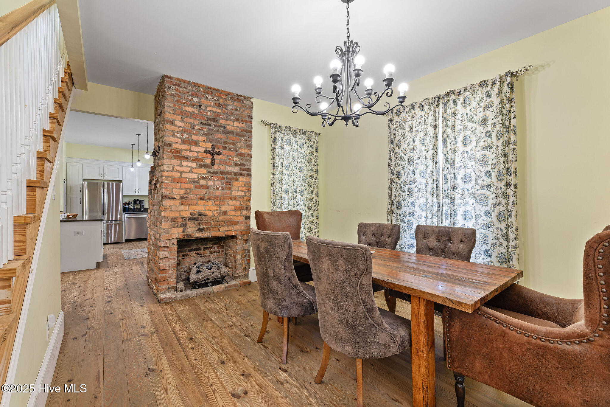 dining fireplace
