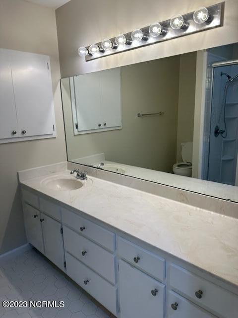 Bathroom in primary bedroom space