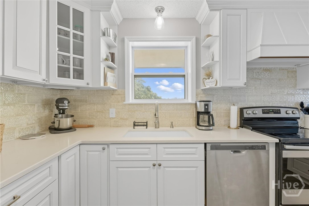 Stainless steel appliances.