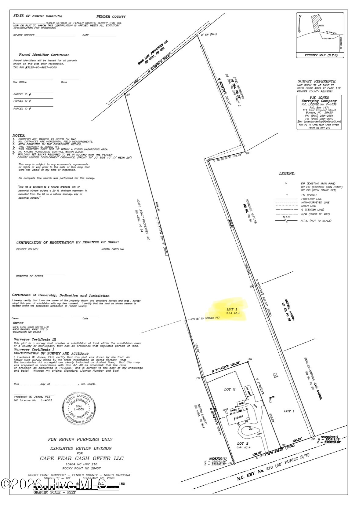 Vacant Land For Sale - 15460 Nc-210<br/> Rocky Point, NC 28457