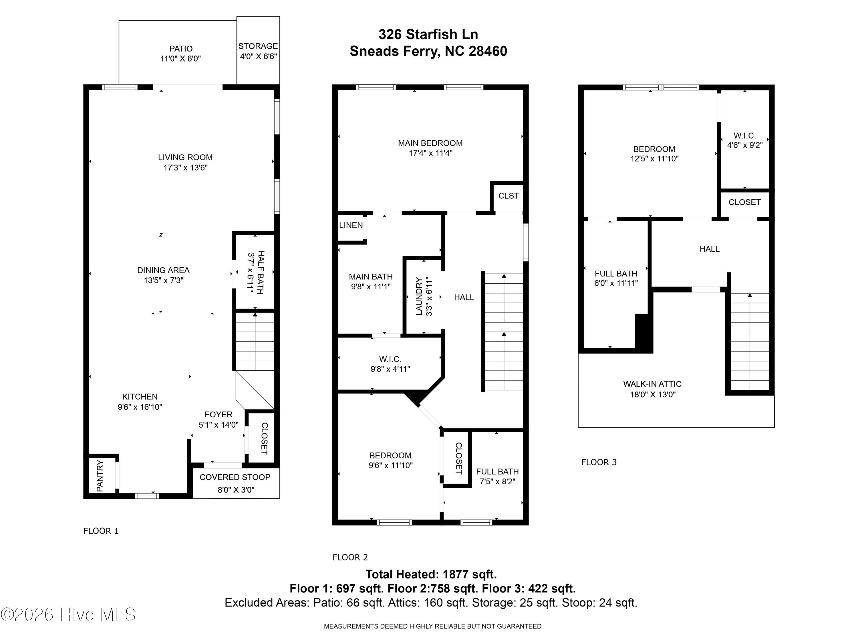 Exterior photo of 326 Starfish Lane, Sneads Ferry, NC 28460. MLS: 100557556