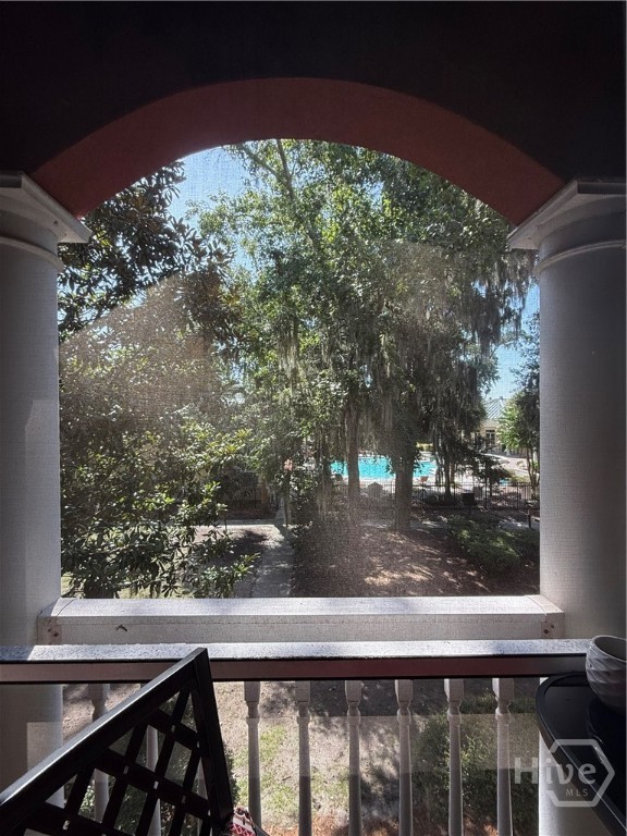 Porch looking at the pool