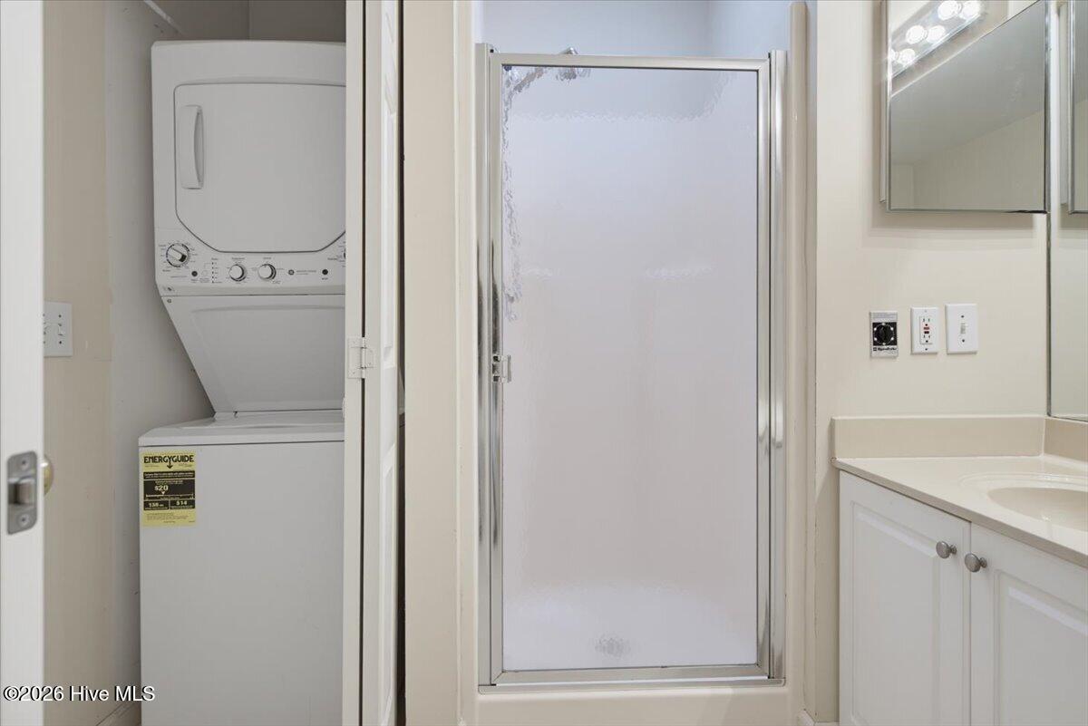 Stacked washer and dryer