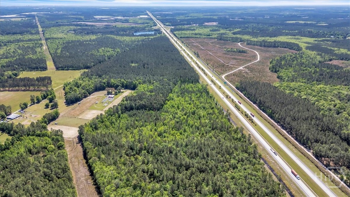Aerial view of the property along I-16