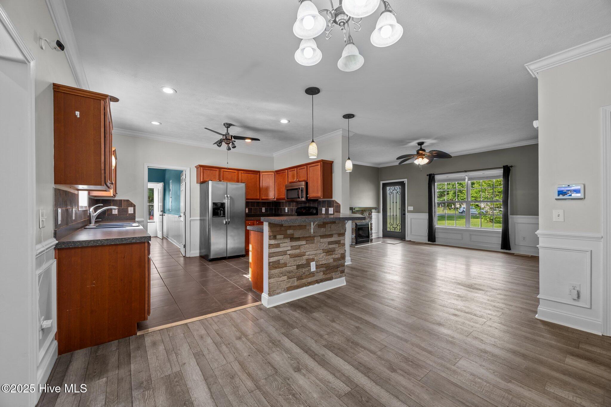 Kitchen to Dining to Den