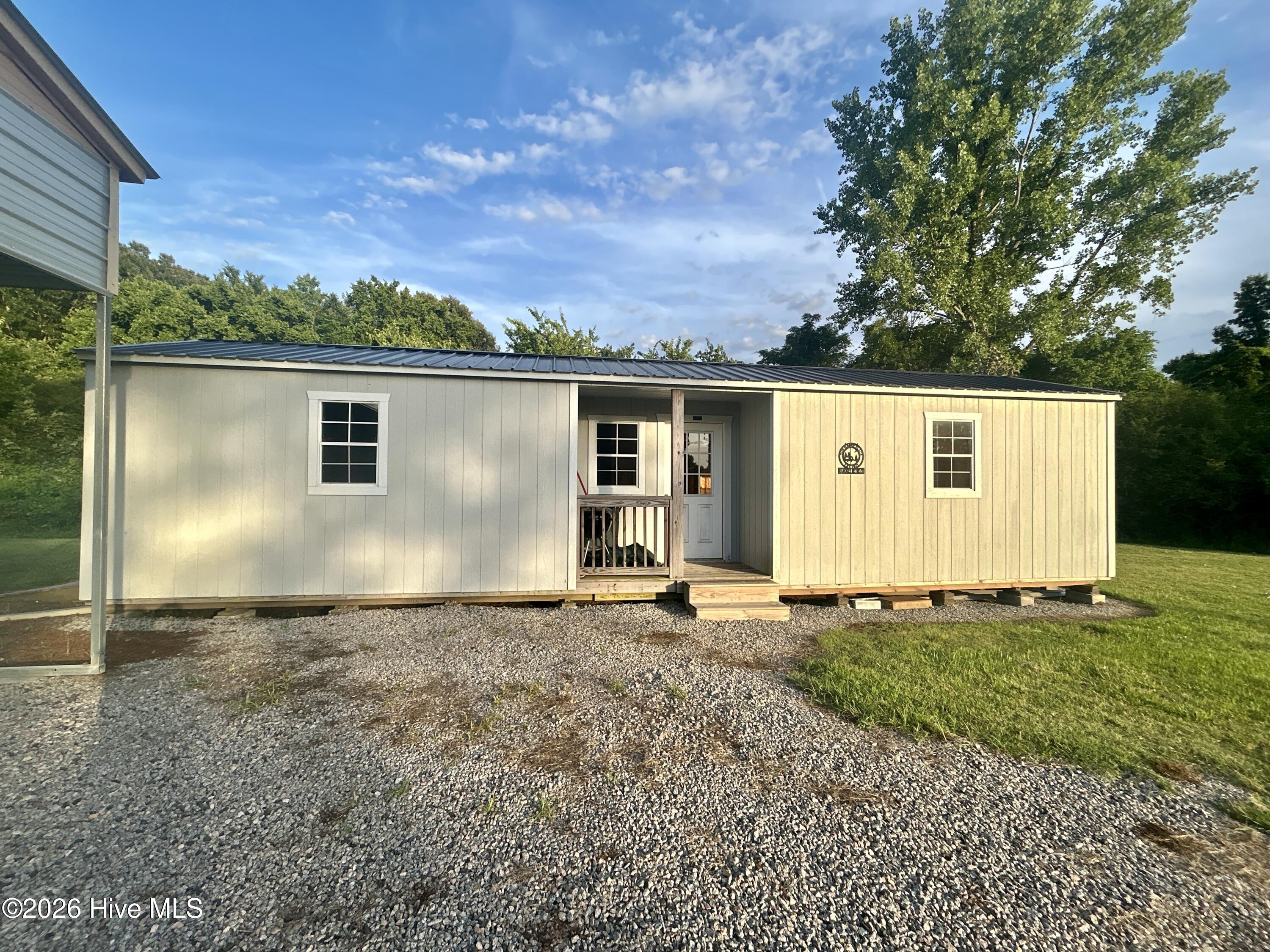 storage building with garage door