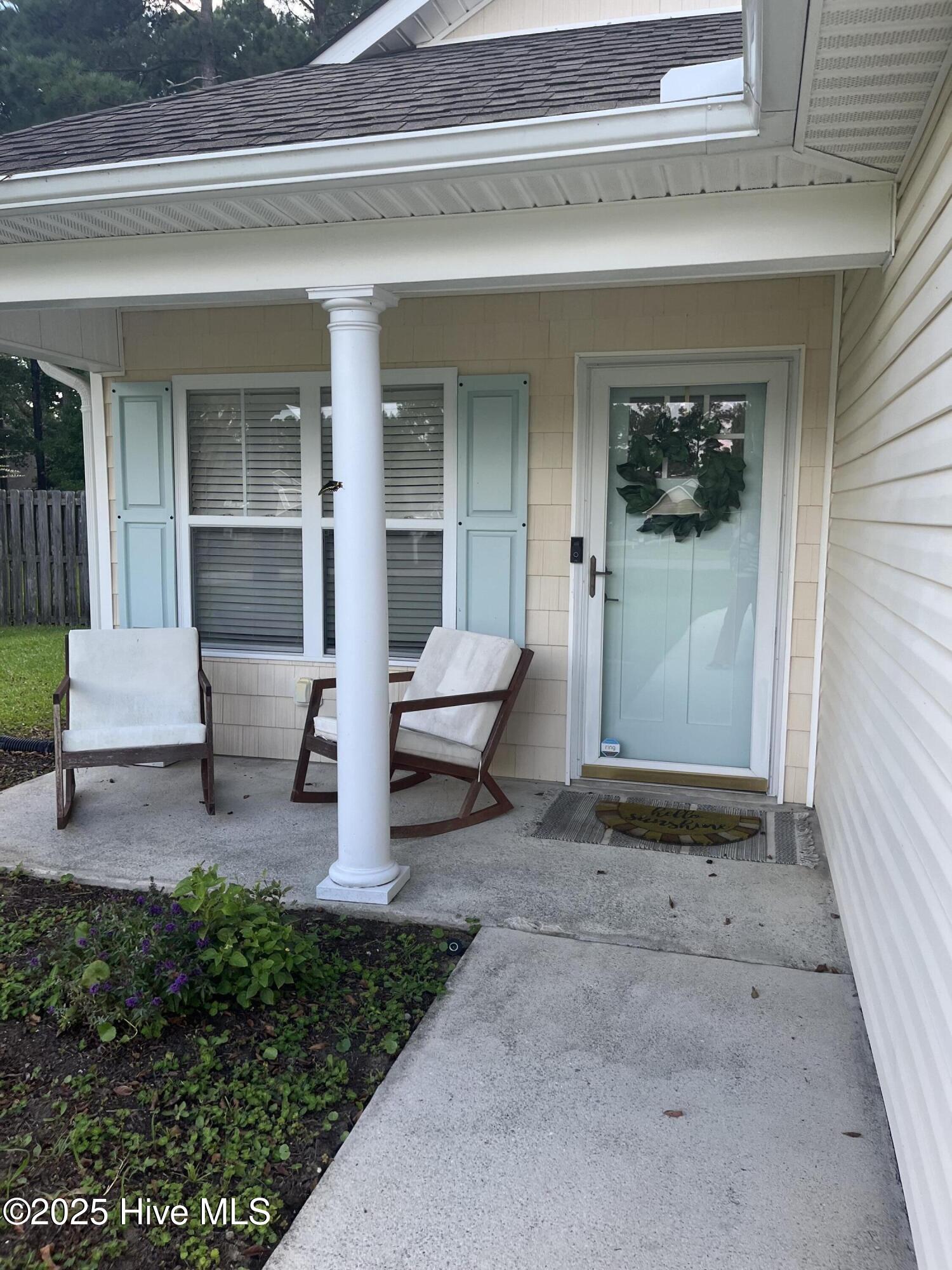 Front porch and sidewalk