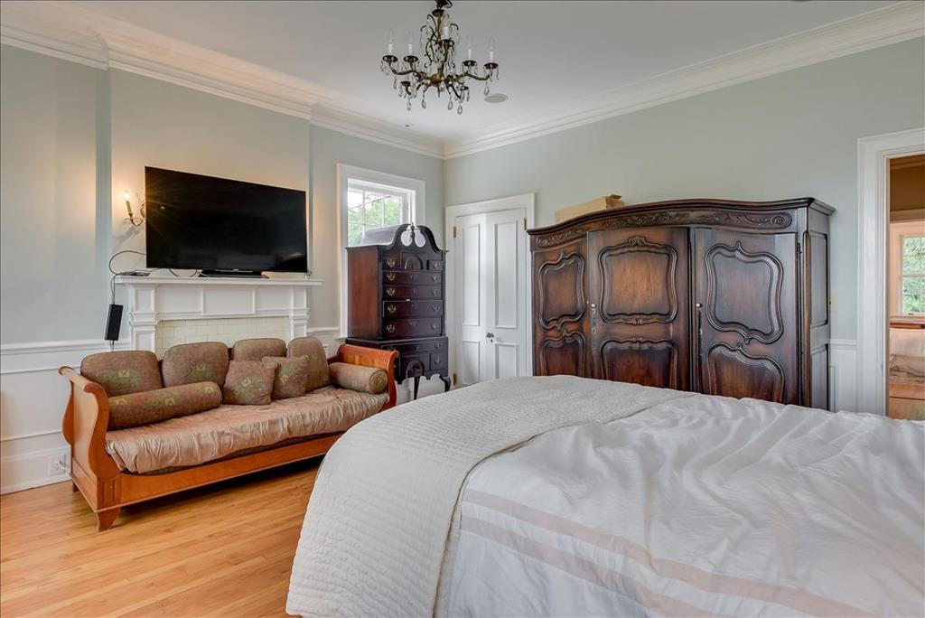 Owners bedroom with fireplace