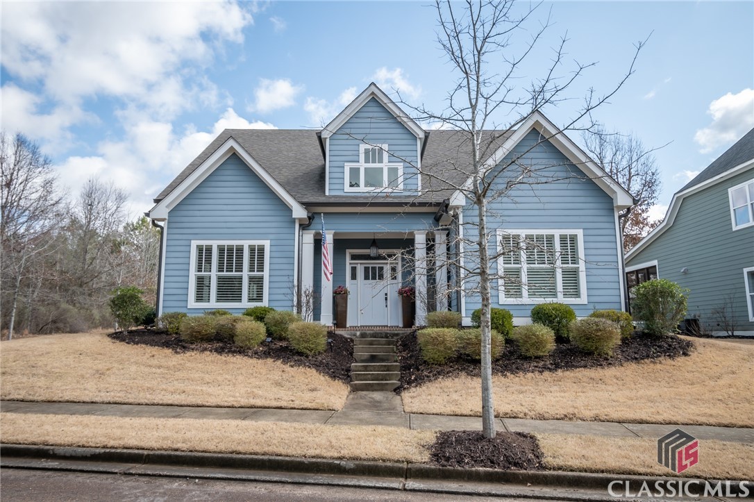 Welcome to 505 Red Bluff Drive, a blend of classic charm and modern convenience in Oak Grove. Built by award-winning Jared York in 2017, this well-kept home offers practicality with its zero-entry access from both the garage and the screened porch. Throughout, you'll find wood shutters adding a touch of elegance to almost every window.+++Discover luxury living at its finest in this meticulously crafted home. Features include: a main floor primary suite with a separate soaking tub and large tiled shower; living room built-ins flanking the fireplace—one side is the perfect french bistro bar with glass shelves and mirrored backsplash; cathedral, stained-wood ceilings in the dining room; an expansive zero-entry screened porch with hanging swing; stunning blonde, wide plank wood floors throughout the main level and ascending the stairs; chic, wood-look porcelain tile in the bathrooms; a newer high-end, classic quartz countertop on the kitchen island. Enjoy sophistication and comfort in every corner of this exquisite property.+++Upstairs you’ll find two spacious bedrooms, a versatile bonus room, and a full bathroom with modern squared sinks and a tiled shower (No cheap inserts here!) One bedroom offers secluded privacy, tucked away on the opposite end of the hallway.+++Rarely used as a second home, this corner-lot property sits across from neighborhood green space and Turkey Creek, ensuring peace and privacy. Inside, the kitchen boasts new appliances, including a wine fridge, perfect for casual gatherings. Ample storage abounds featuring a built-in mudroom at the garage entry, two coat/utility closets on the main floor, and additional space in the bonus room and attic. Outside, the landscaping is soon to be spring-lush, enhancing the home's curb appeal.+++With its location near Normaltown, the loop, and about five miles to downtown Athens, Oak Grove offers a community lifestyle with amenities like pools, tennis courts, walking trails, and a dog park. The HOA handles trash and lawn maintenance for added convenience. Explore the accessibility of a newly constructed Oak Grove shopping center, just a short stroll away. With a Publix already in place and exciting new dining establishments on the horizon, this vibrant hub offers both essentials and culinary treats within easy reach.+++Call today or schedule with your favorite realtor.