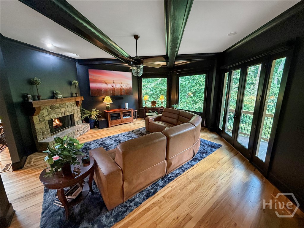 Incredible Views from the Great Room with a stone gas fireplace