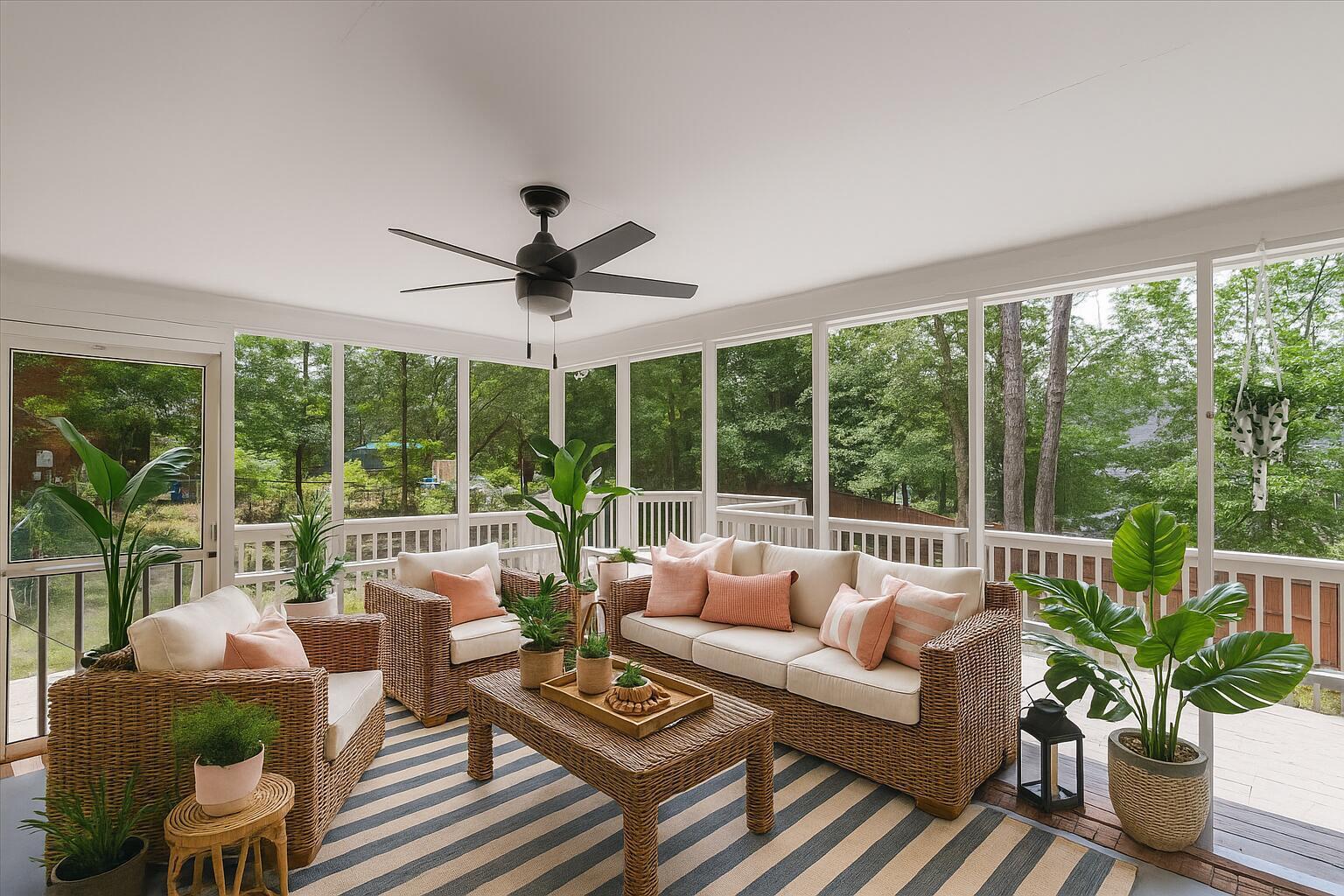 staged sunroom
