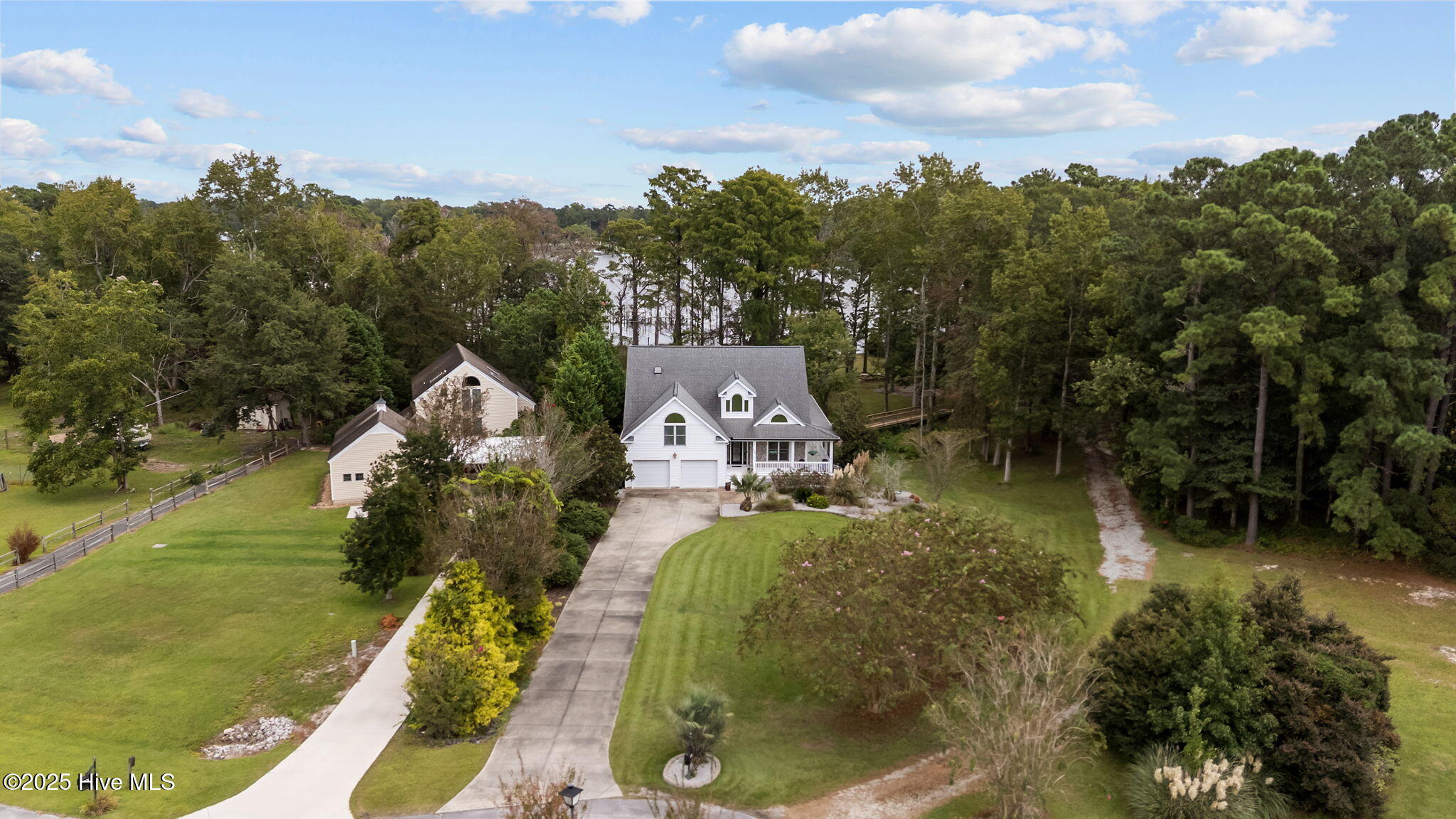aerial view of front of house