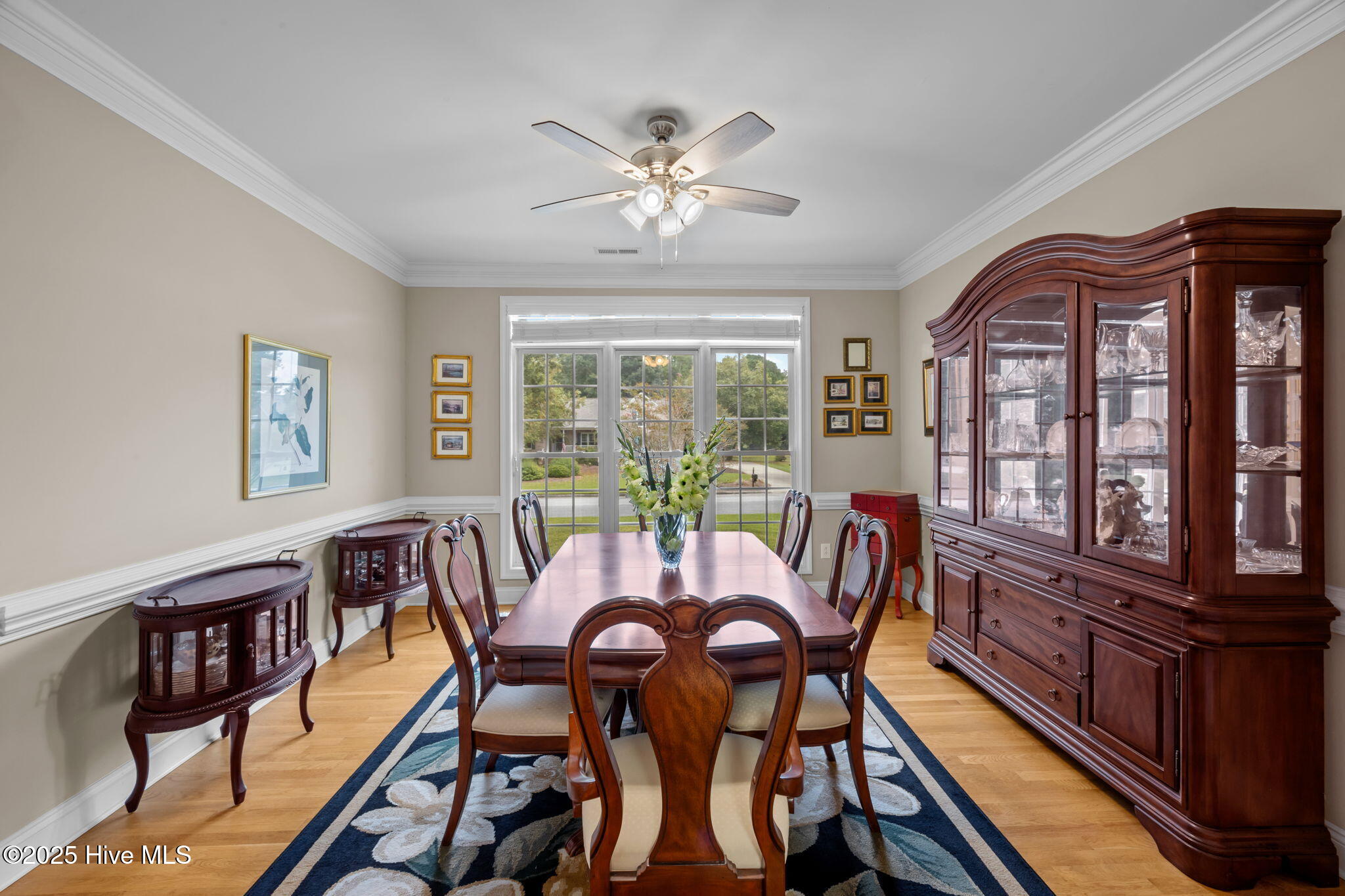 formal dining flooded with light