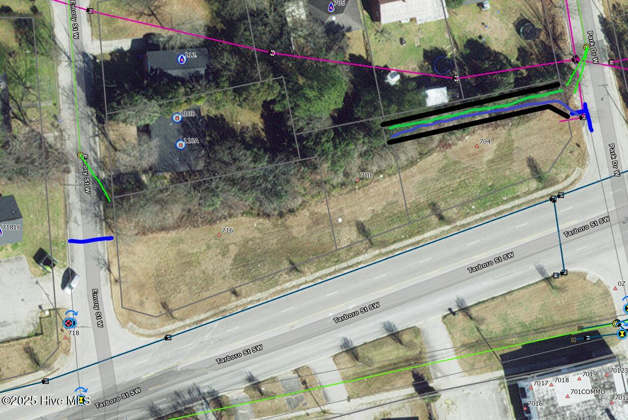 land showing water sewer