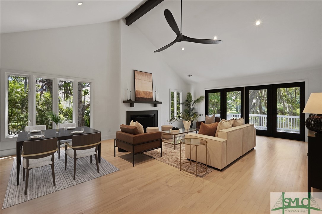 Virtually staged with table.