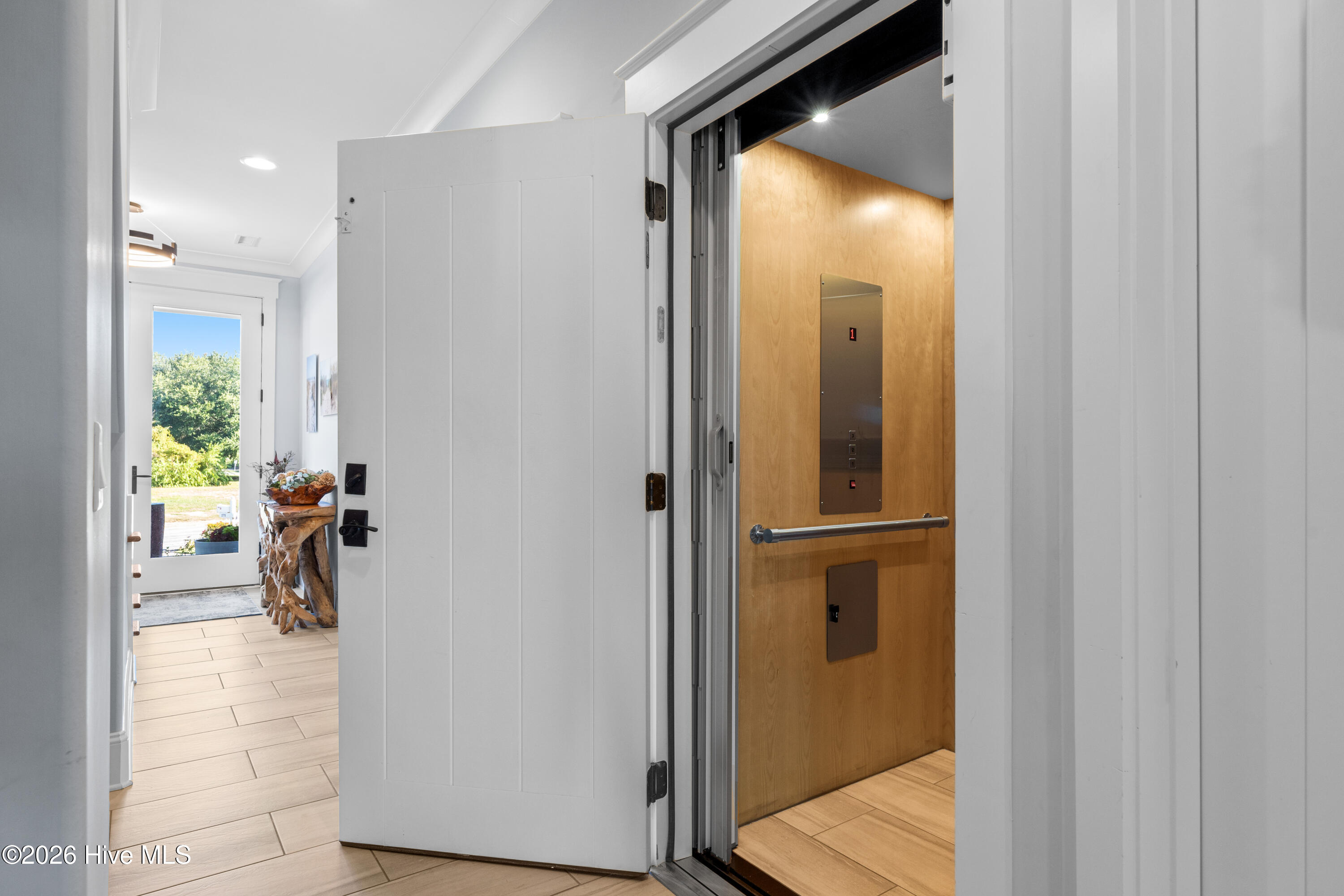 Elevator in hallway leading upwards
