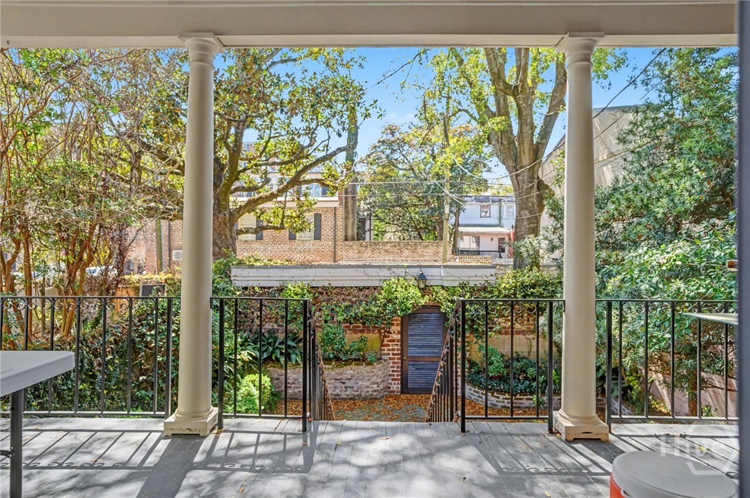 Covered Porch overlooking Courtyard
