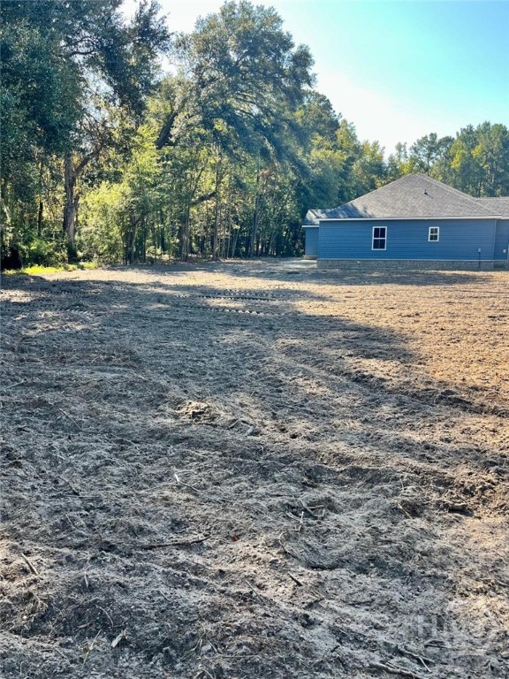 Side yard, landscaping in progress