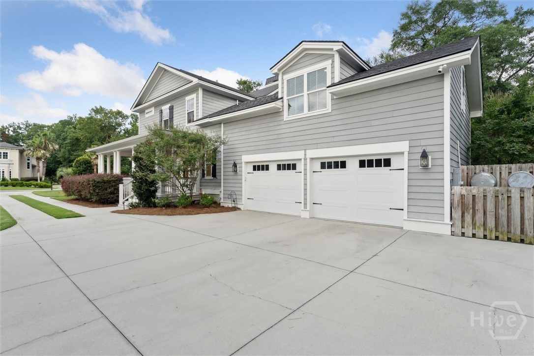Garage in rear of home