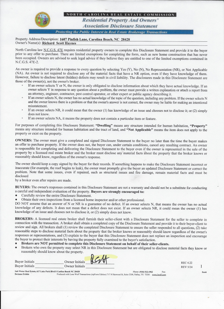 Residential Property Disclosure