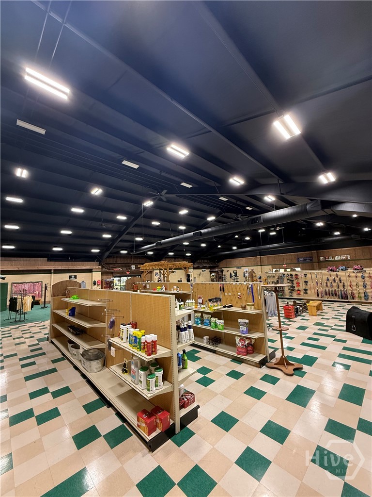 Retail sales floor with vaulted ceiling