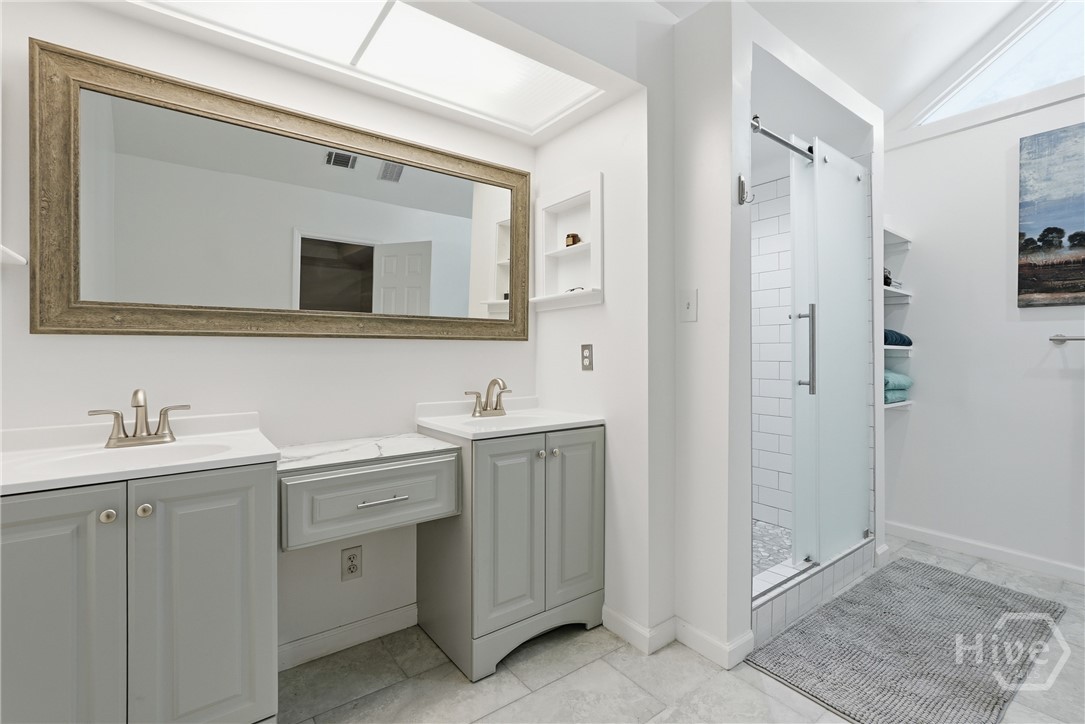 Primary Bathroom has been remodeled in a spa-like