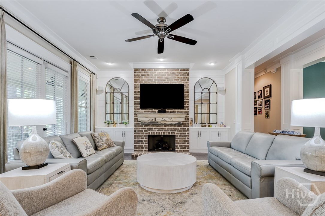 Gas fireplace with built in cabinets