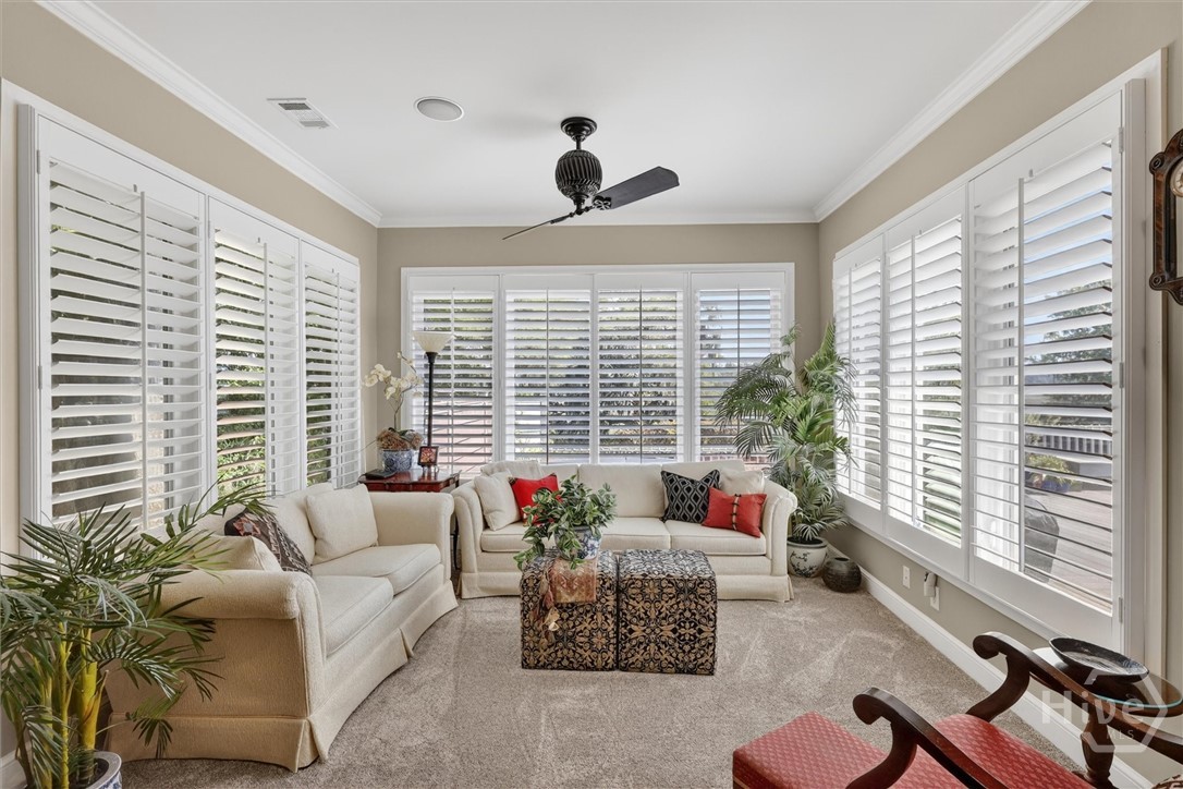 Primary suite sitting room that looks out onto the